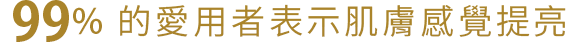 99%的愛用者表示肌膚感覺提亮